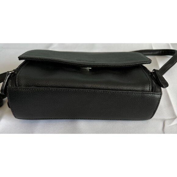 Villager Womens Black Purse Shoulder Bag Black Leather - Picture 5 of 13